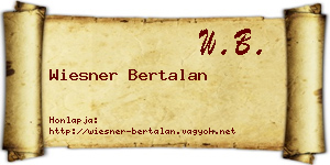 Wiesner Bertalan névjegykártya