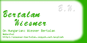 bertalan wiesner business card